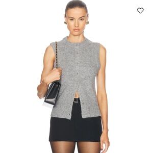 L'ACADEMIE by Marianna Krysten Sweater sleeveless grey vest NWT